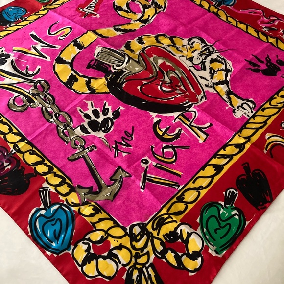 ESCADA VTG “News from the Tiger” Silk Scarf - Picture 3 of 10
